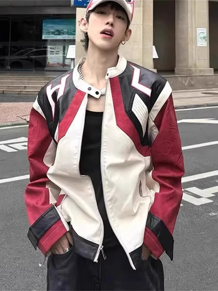 

Trendy Patchwork Jaet Men's Casual Loose Sportswear American Sle Hip Hop Street Faion Functional CleanFit Fce Jaet