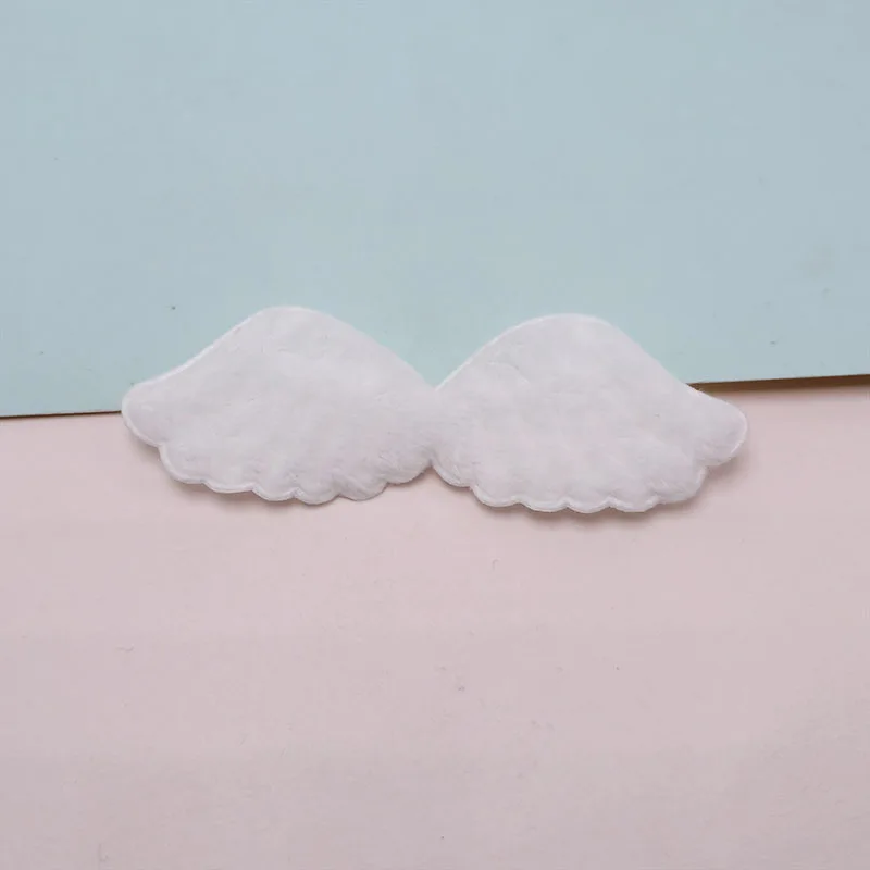 50Pcs 7.5x2.5CM White Angel Wing Padded Applique For Children\'s Headband Hair Clip Accessories Hats Decoration Patches