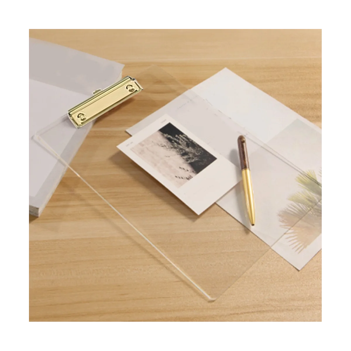 2 упаковки прозрачных акриловых кусачков с золотым зажимом, 8, 8x12, 2 размера букв A4, школьные и домашние принадлежности, офисные принадлежности