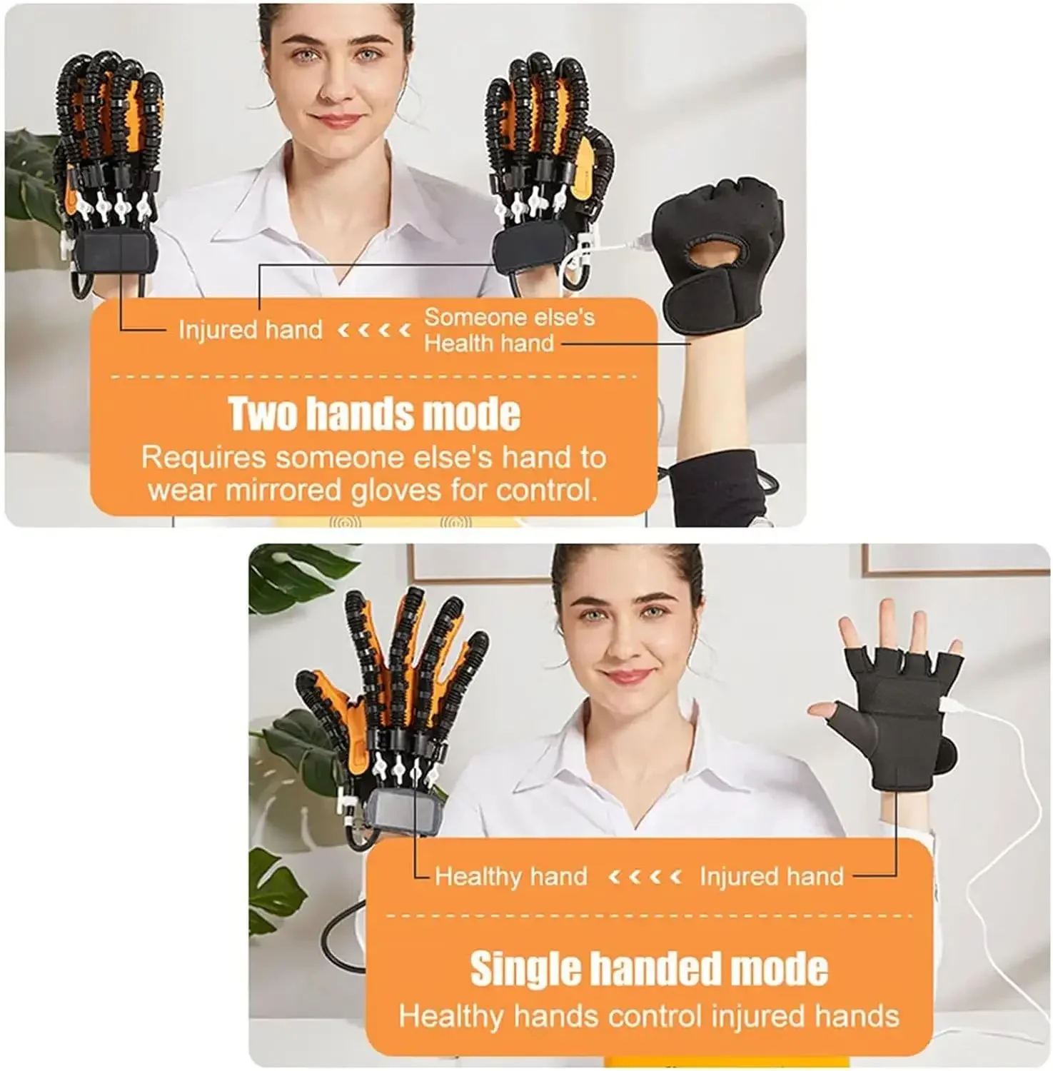 

Finger Exerciser Both hands Stroke Mirroring Rehabilitation Robot Gloves Hand Hemiplegia Cerebral Infarction Training Equipment