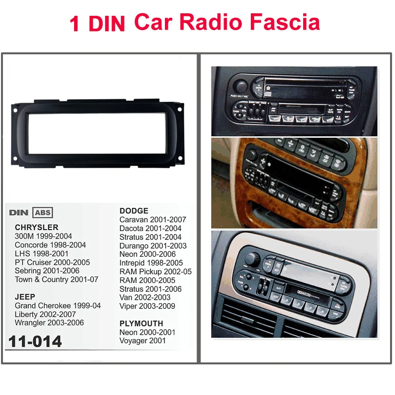 WQLSK 1 Din Car Radio Stereo Face Fascia Surround Trim Frame Kit For CHRYSLER/JEEP/ DODGE/PLYMOUTH