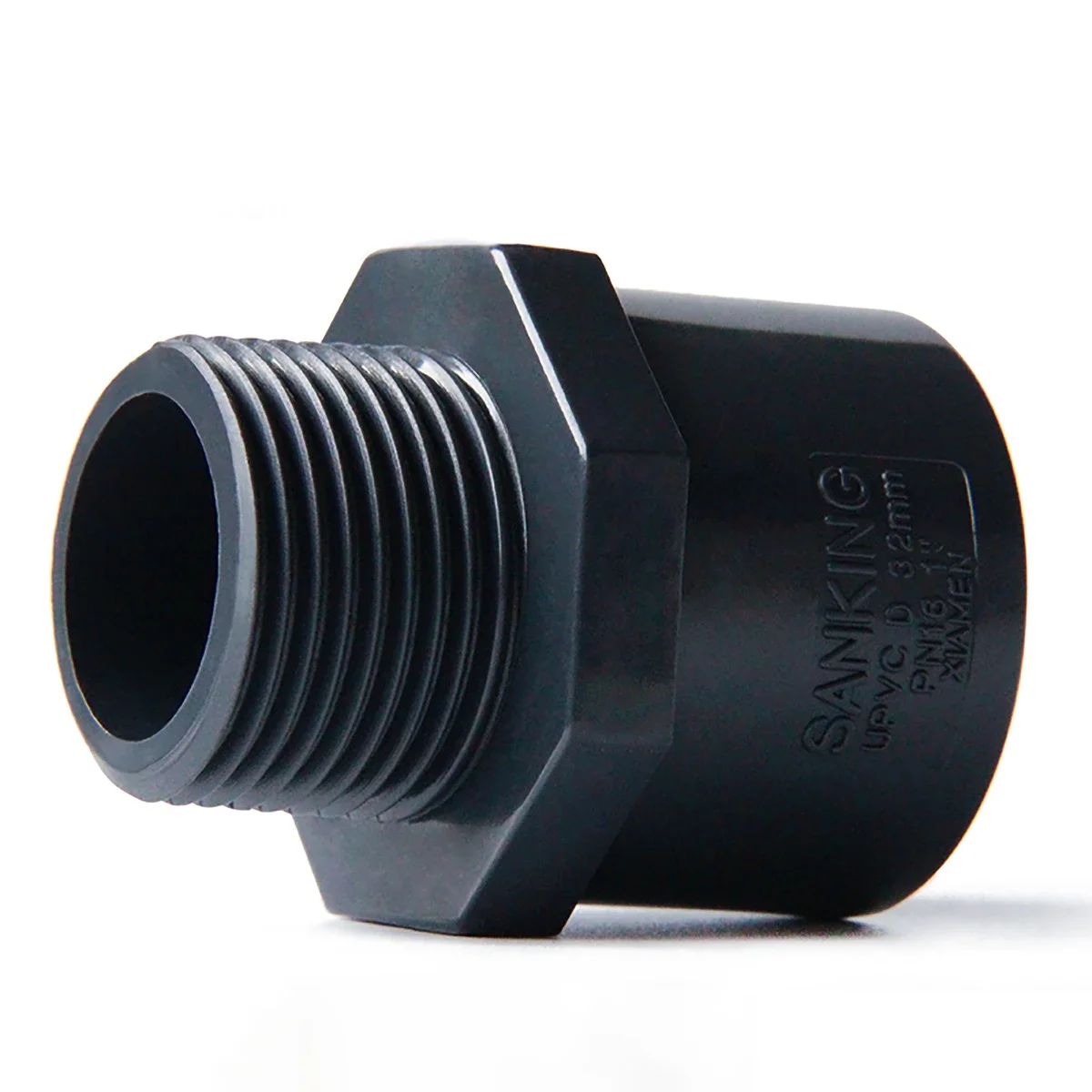 1 pz grigio scuro UPVC 1/2 "~ 2" connettore filettato 20/25/32/40/50/63mm raccordi per tubi dell'acqua in PVC irrigazione del giardino adattatore per tubo dell'acquario