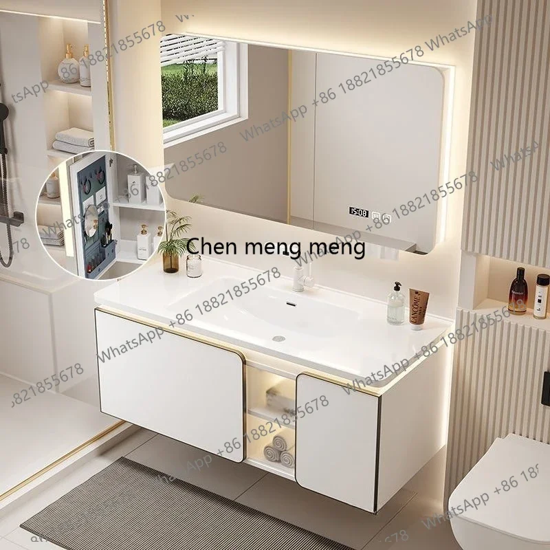 X188 New Style Simple Bathroom Cabinets Ceramic Washbasin Intelligent Mirror Bathroom Cabinets Wash Up Combination Furniture