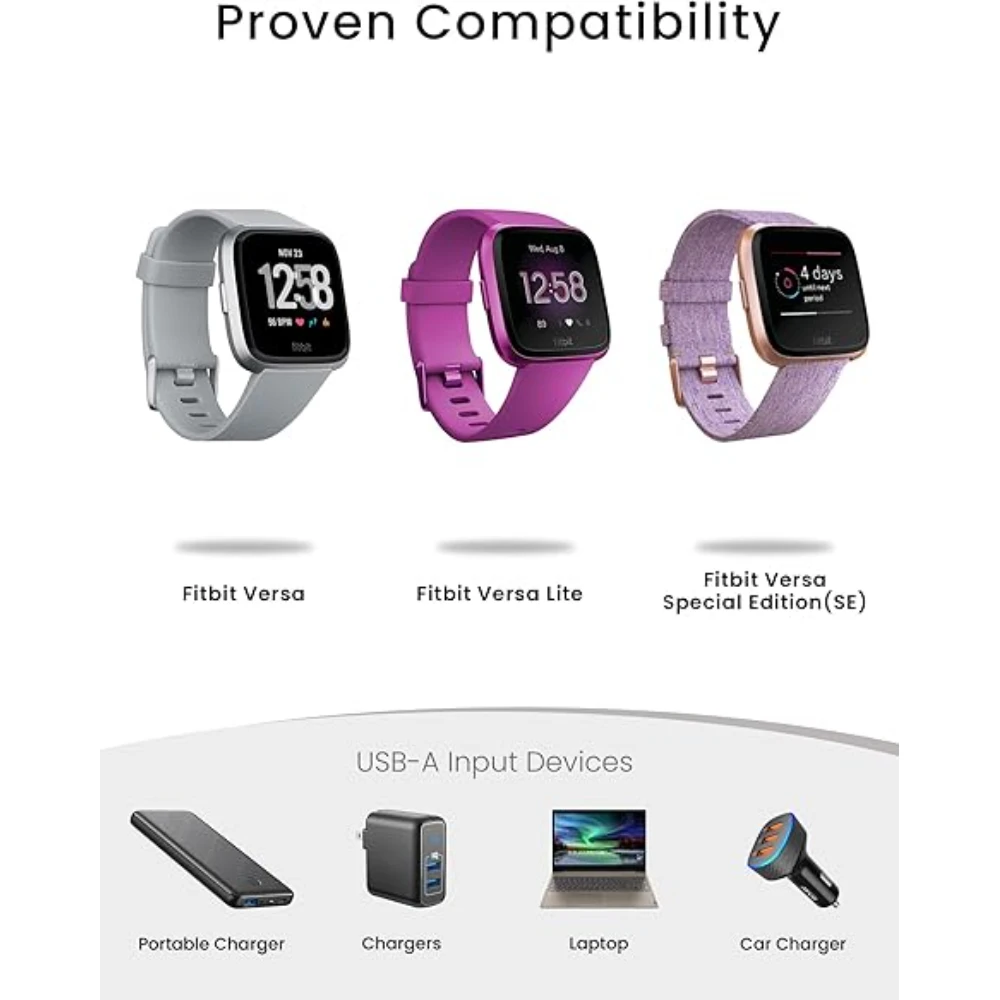 Replacement charger compatible with Fitbit Versa 1 Lite (not available for Versa 2) USB smartwatch charging dock image 6