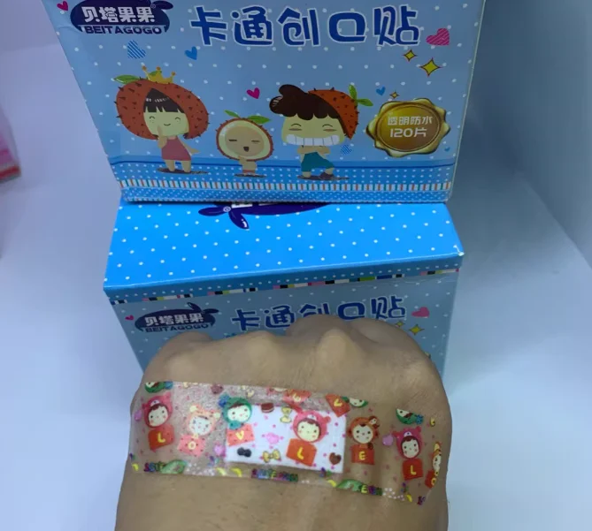 120pcs Cartoon Band-Aid Waterproof Transparent Flexible First Aid Tape Waterproof Bandage Strips for Wounds Cuts Baby Care
