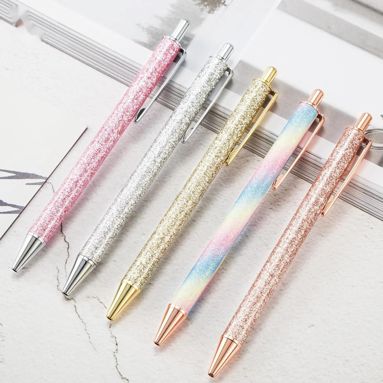 1 Piece Rose Gold Metal Ballpoint Pen Stationery