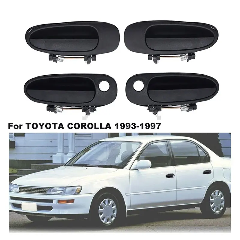 

4 Pcs Black For TOYOTA COROLLA 1993-1997 Car Exterior Outside Outer Door Handle Front Rear Left Right 69220-12160, 69210-12160