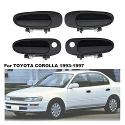 2 Pcs Black For TOYOTA COROLLA 1993-1997 Car Exterior Outside Outer Door Handle Front Rear Left Right 69220-12160, 69210-12160