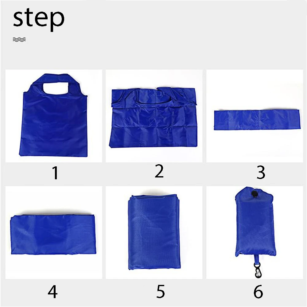 1/5/10/50 قطعة حقيبة تسوق أكسفورد بلون صديقة للبيئة قابلة للطي قابلة لإعادة الاستخدام حقيبة يد محمولة للسفر البقالة 36x48 سنتيمتر