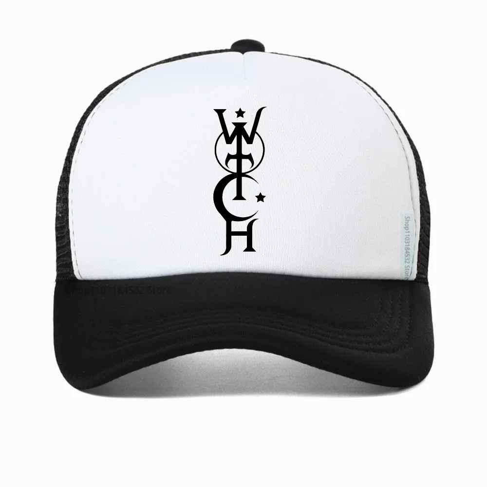 

Witch print Baseball Cap Men Women Fashion Cool trucker Hat Unisex casual style mesh hat summer adjustable snapback hat