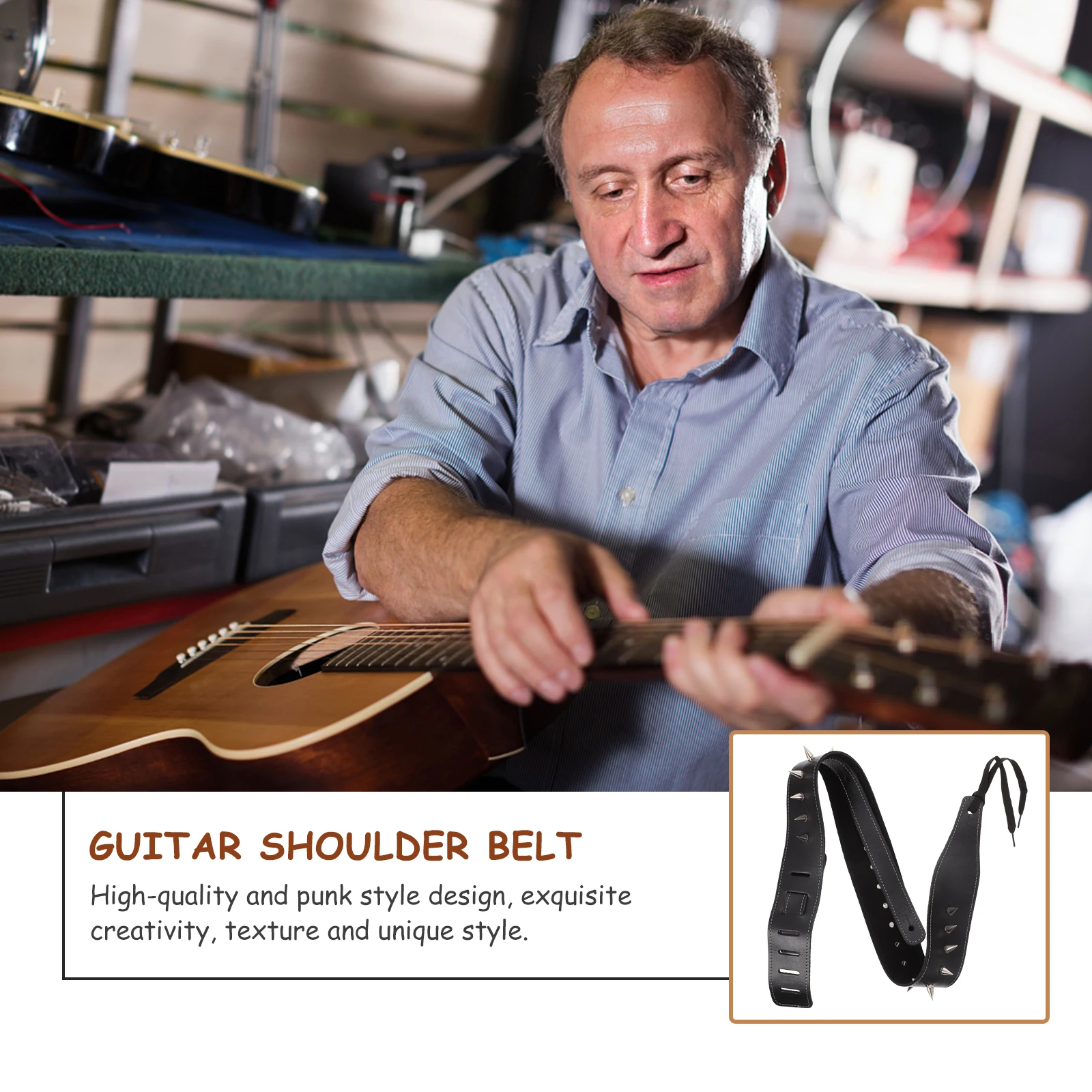 

Guitar Strap Gitara Accecories Tuner Neck Accessories Belt Acoustic Black White Shoulder Extra Long Aldult