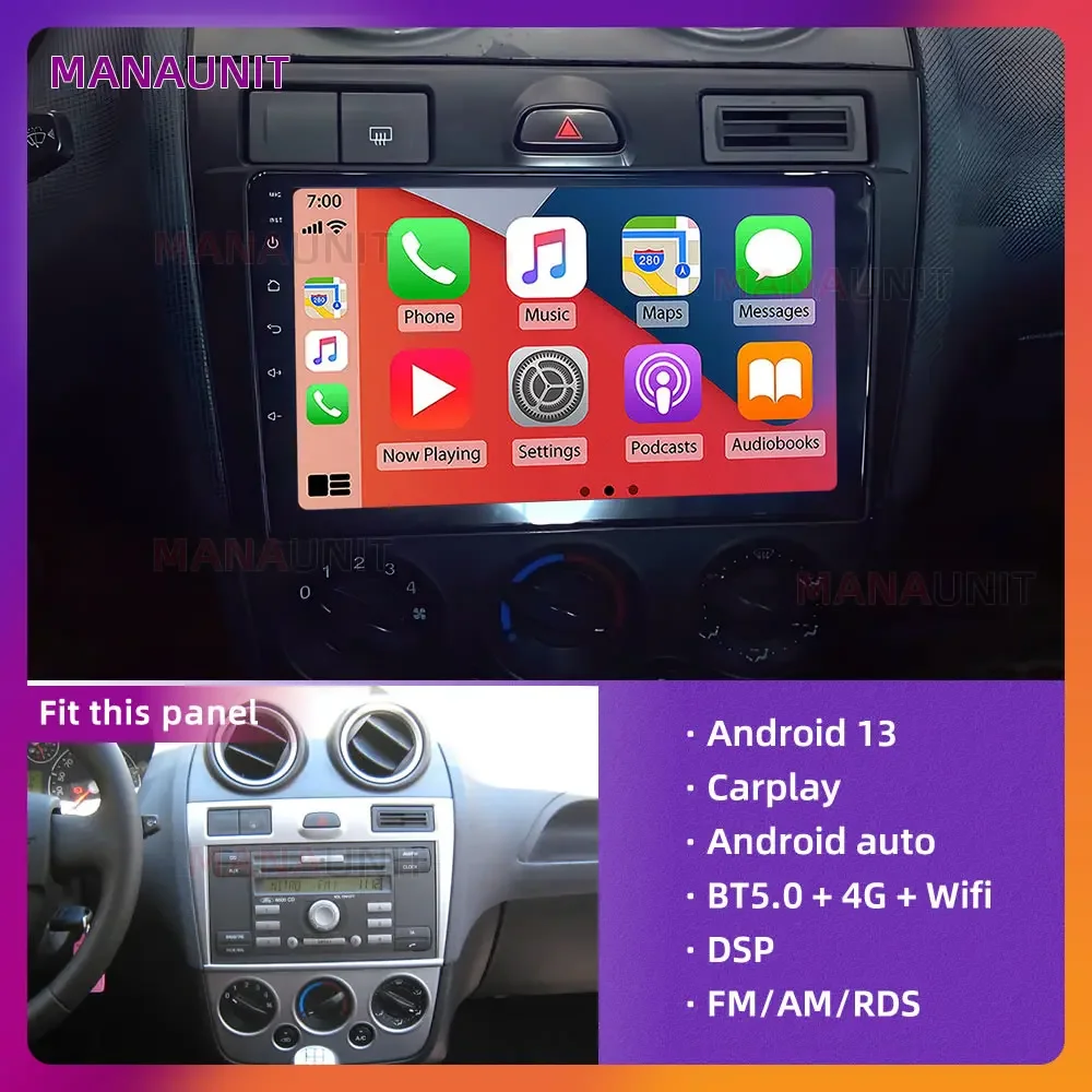 Car Player For Ford Fiesta/Focus 2006-2011 Multimedia,Carplay,Android Auto,Radio,Navigation,GPS,Stereo,Head Unit,DVD,Smart Voice