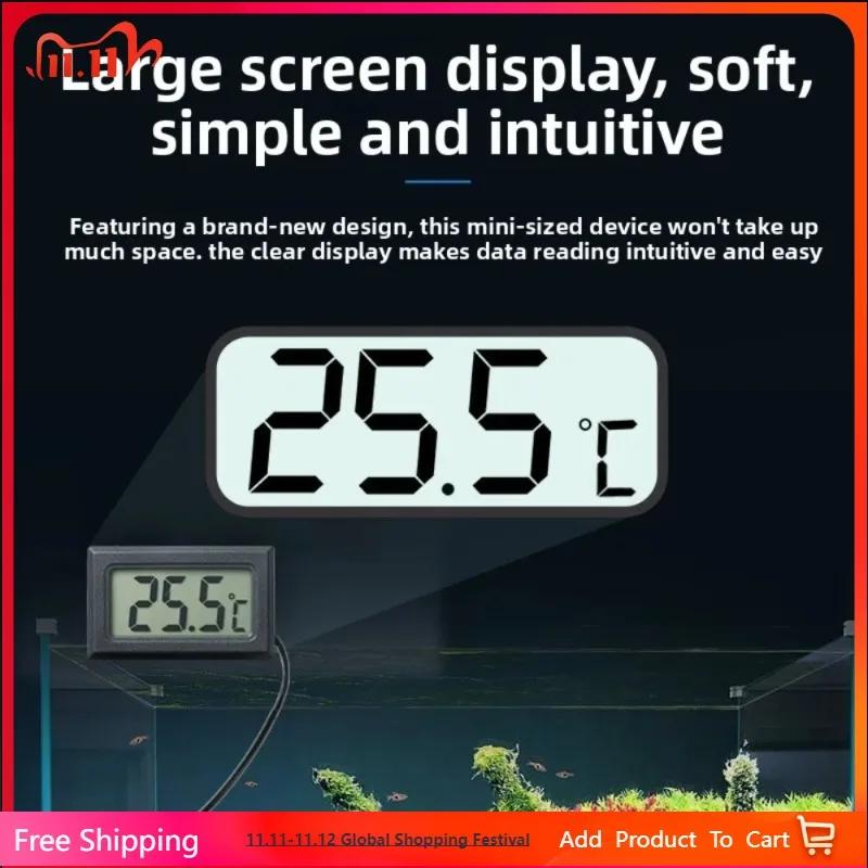 

LCD Digital Thermometer For Freezer Temperature -50~110 Degree Refrigerator Fridge Thermometernd Outdoor Waterproof Probe