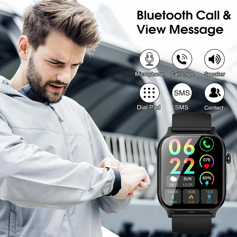 IUTECH Y7PRO Calling Smart Watch 2024, 1,85-дюймовый экран, 24-часовой монитор здоровья, водонепроницаемые спортивные умные часы для плавания с