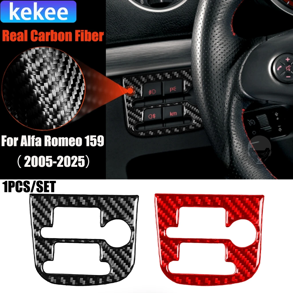 

Carbon Fiber Car Accessories Headlight Switch Panel Modified Interior Trim Cover Soft Sticker For Alfa Romeo 159 2005-2025