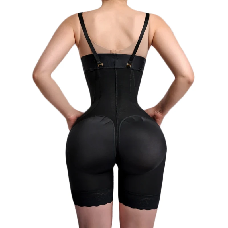 Fajas Colombianas Women Body Hourglass Girdle Rib-height Mid-leg Tummy Control Waist Trainer Compression Hook-eyes Shapewear