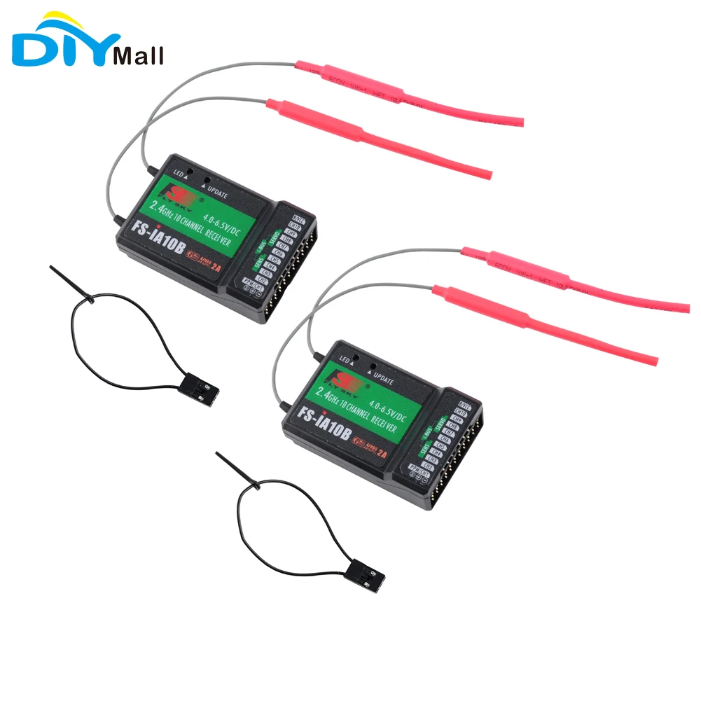 2Pcs/Lot Flysky 2.4G 10CH FS-iA10B Receiver PPM Output With iBus Port for FS-i6X FS-GT5 FS-i6 FS-i6S FS-i10 FS-GT2E FS-GT2G