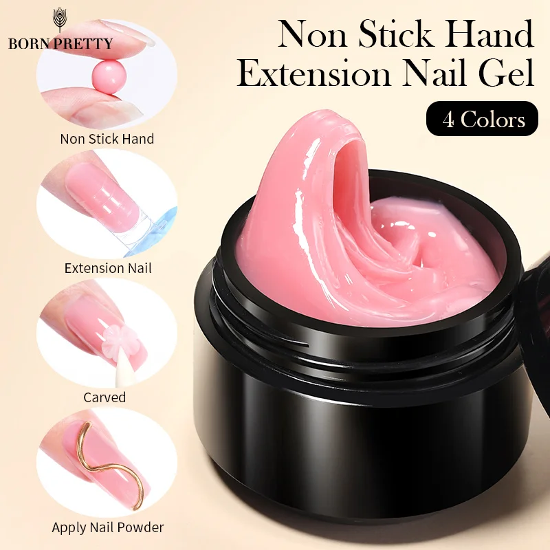 BORN PRETTY 15ml Non Stick Hand Extension Gel Nail Polish Carving Flower Nail Art Shaping Solid Acrylic Nail Gel Varnish