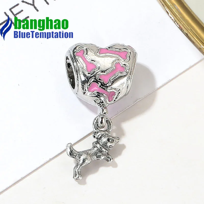 Wholesale DIY Fashion Puppy bone Charm for making accessories for jewelry alloy pendants bracelets beads ENM981