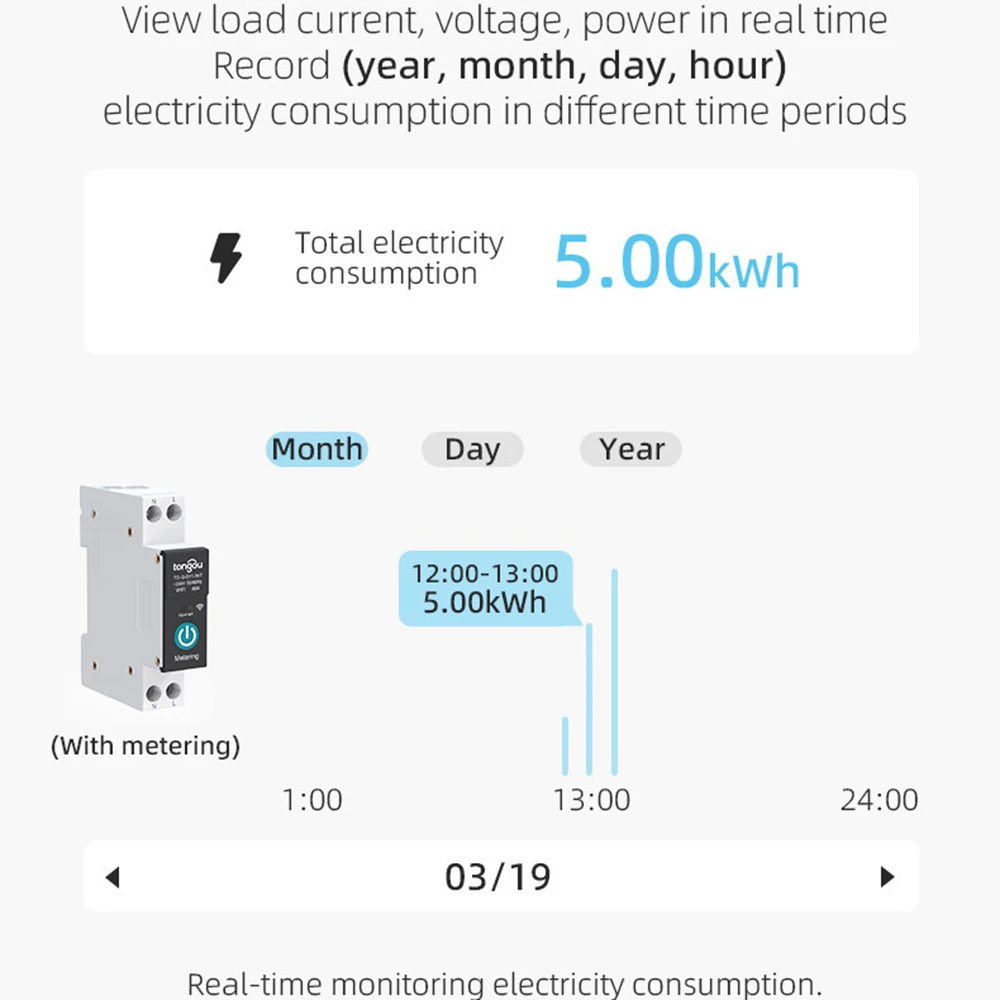 Interruptor de circuito inteligente con Wifi para el hogar, módulo de temporizador con Control por voz, Alexa, Google Home, Alice, Tuya, 16A, 1P, DIN