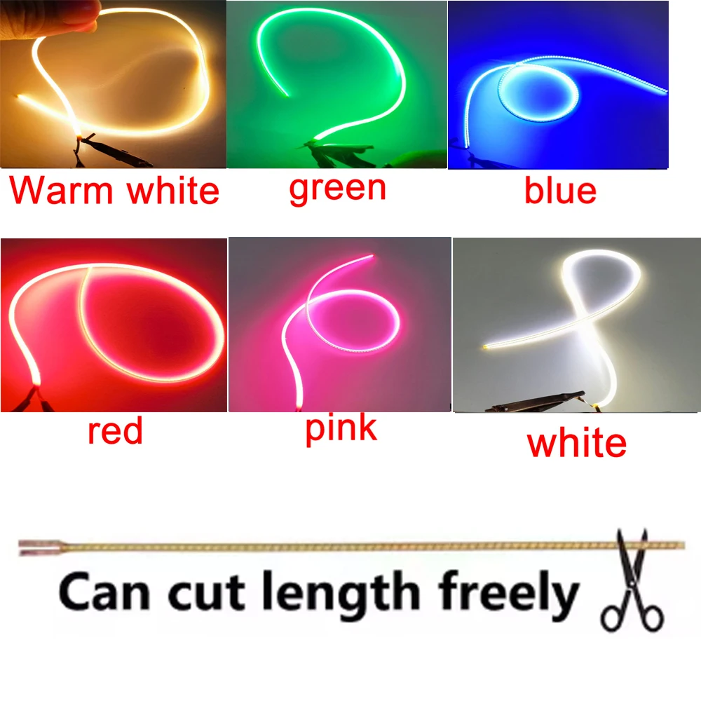 LED Flexible Filament DC3V 25mm80mm110mm128mm190mm300mm Led Soft Silament Edison Bulb Lamp Parts DIY Decor Lamp
