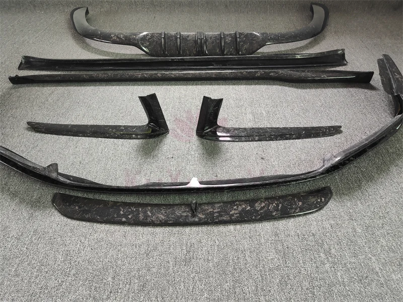 TechAt Style Forged Granular Carbon Fiber Full Body Kit Front Lip Side Skirt Rear Diffuser Rear Spoiler  992 Body Kit