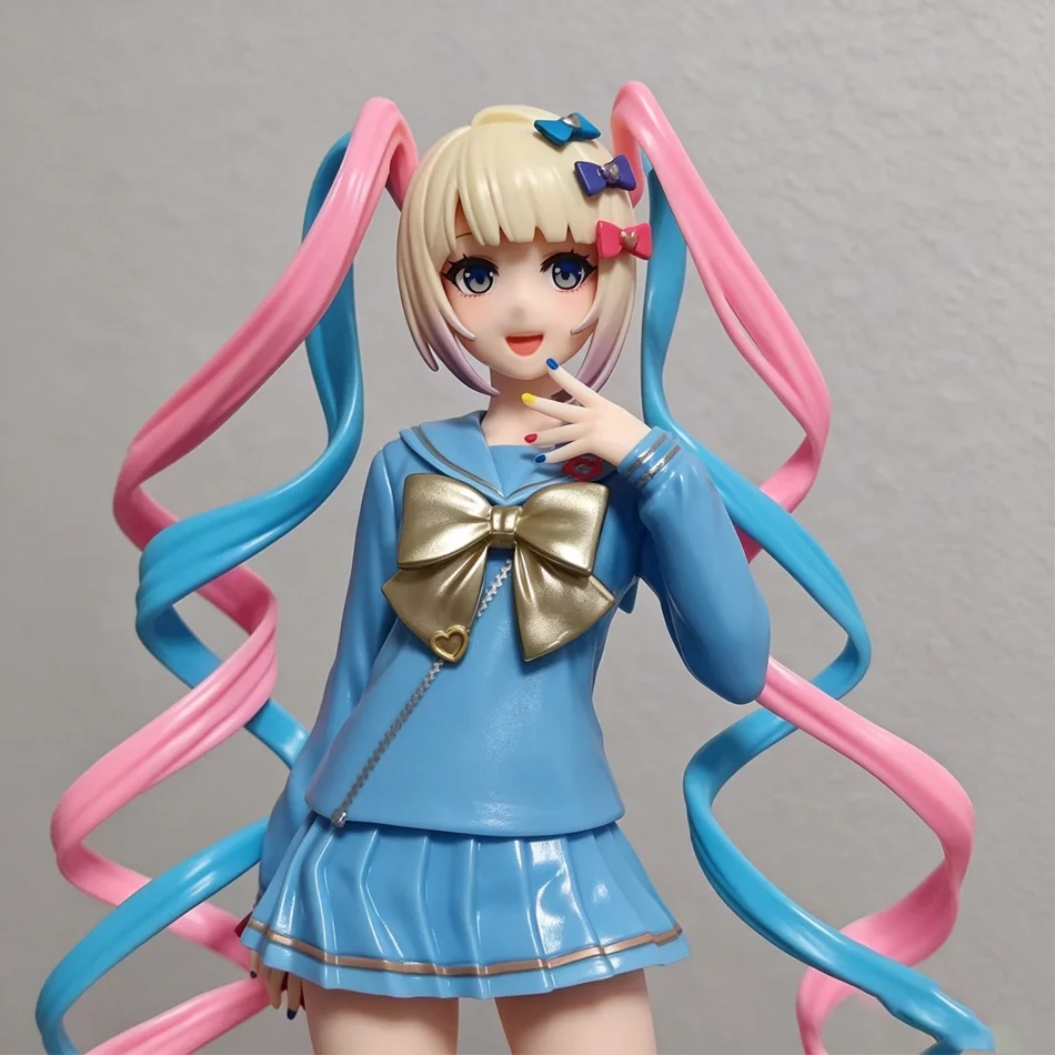 Needy Girl Overdose Anime Figure with Cat, Virtual Streamer PVC Collectible Model Ornament Toy Birthday Gift