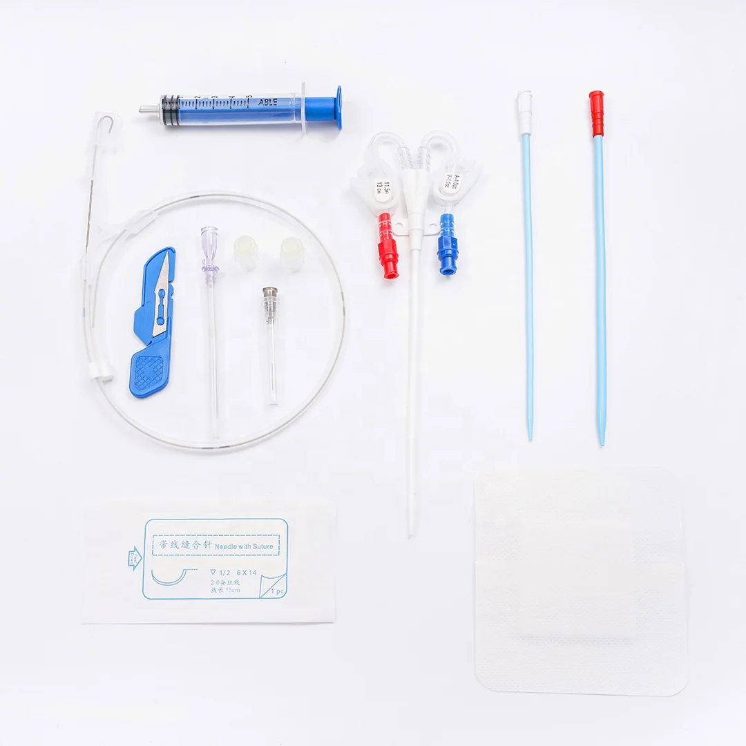 

ABLE Manufacturer Disposable Hemodialysis Catheter Double Lumen CE ISO Medical Catheter