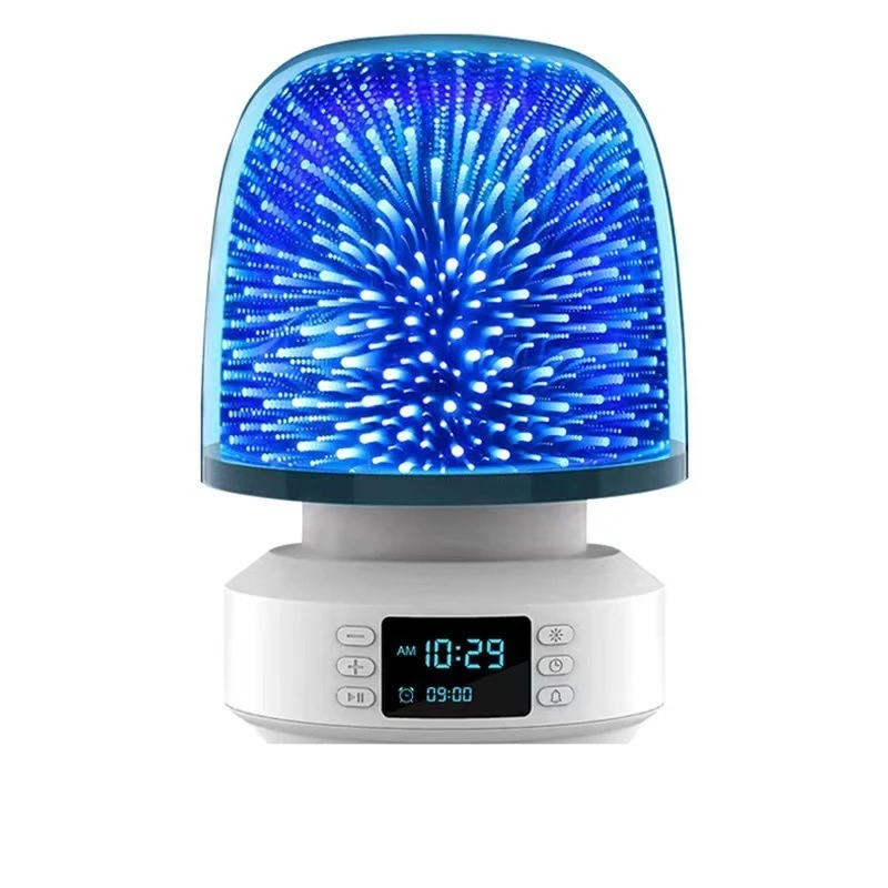 wireless bluetooth speaker, home smart bedside night light stereo, alarm clock music desk lamp