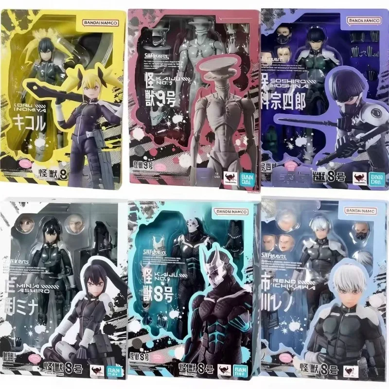 

Bandai Kaiju No.8 S.H.Figuarts Mina Ashiro, Reno Ichikawa, Kafka Hibino & Kaiju No.8 Action Figure, Gift for Boys, Collectible