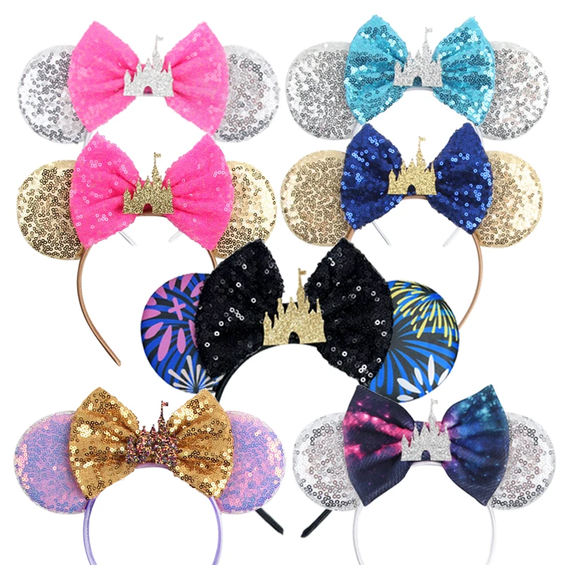 

Mermaid Mickey Mouse Ears Headband Minnie Hair Bows Charactor For Women Festival Hairband Girls Hair Accessories Various Styles