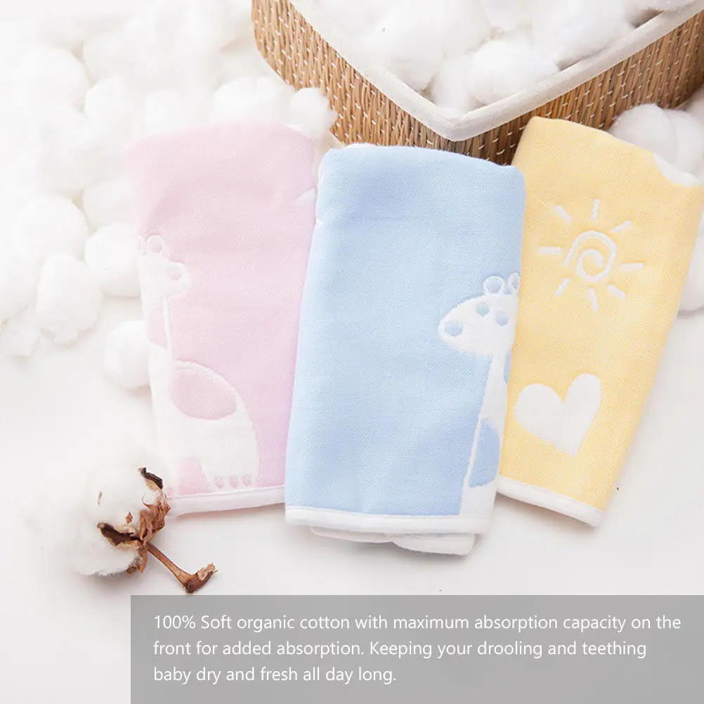 

Набор из 3 впитывающих детских слюнявчиков-бандан из органического хлопка, унисекс, для мальчиков и девочек, для прорезывания зубов