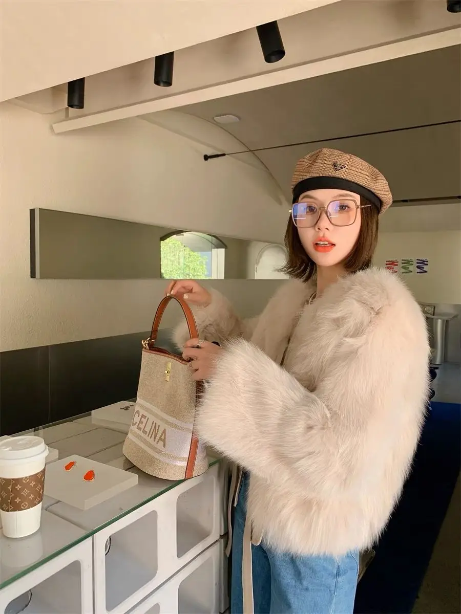 Nepbont groene jassen dames gym afslanken cocktail unisex schattig raglan streetwear meerdere voering peluche buitenkleding zoom