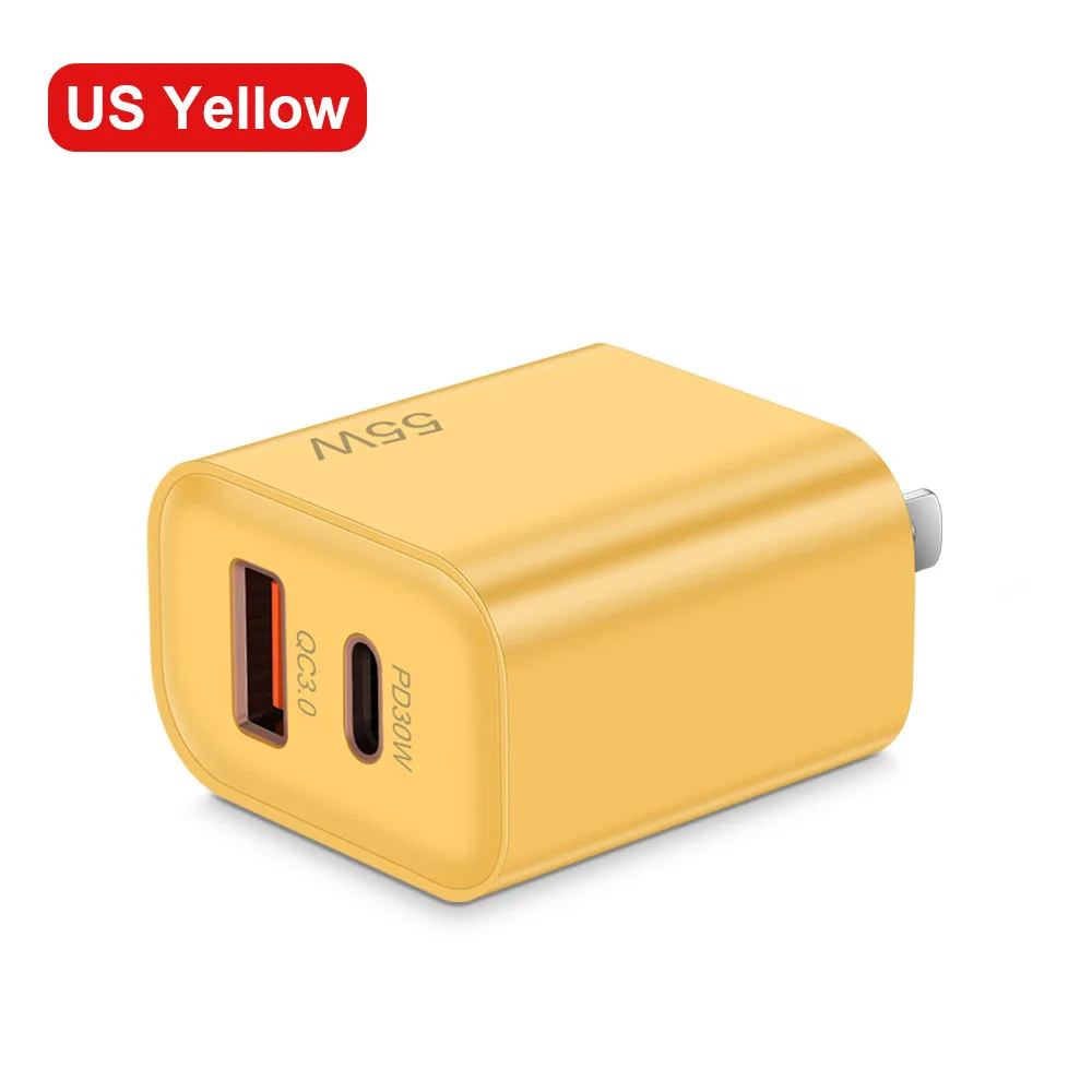 55W USB + USB-C Universal PD Charger for Apple iPhone 15 Samsung Huawei Mate 60 Xiaomi 13 OPPO Fast Charging Power Adapter EU/US