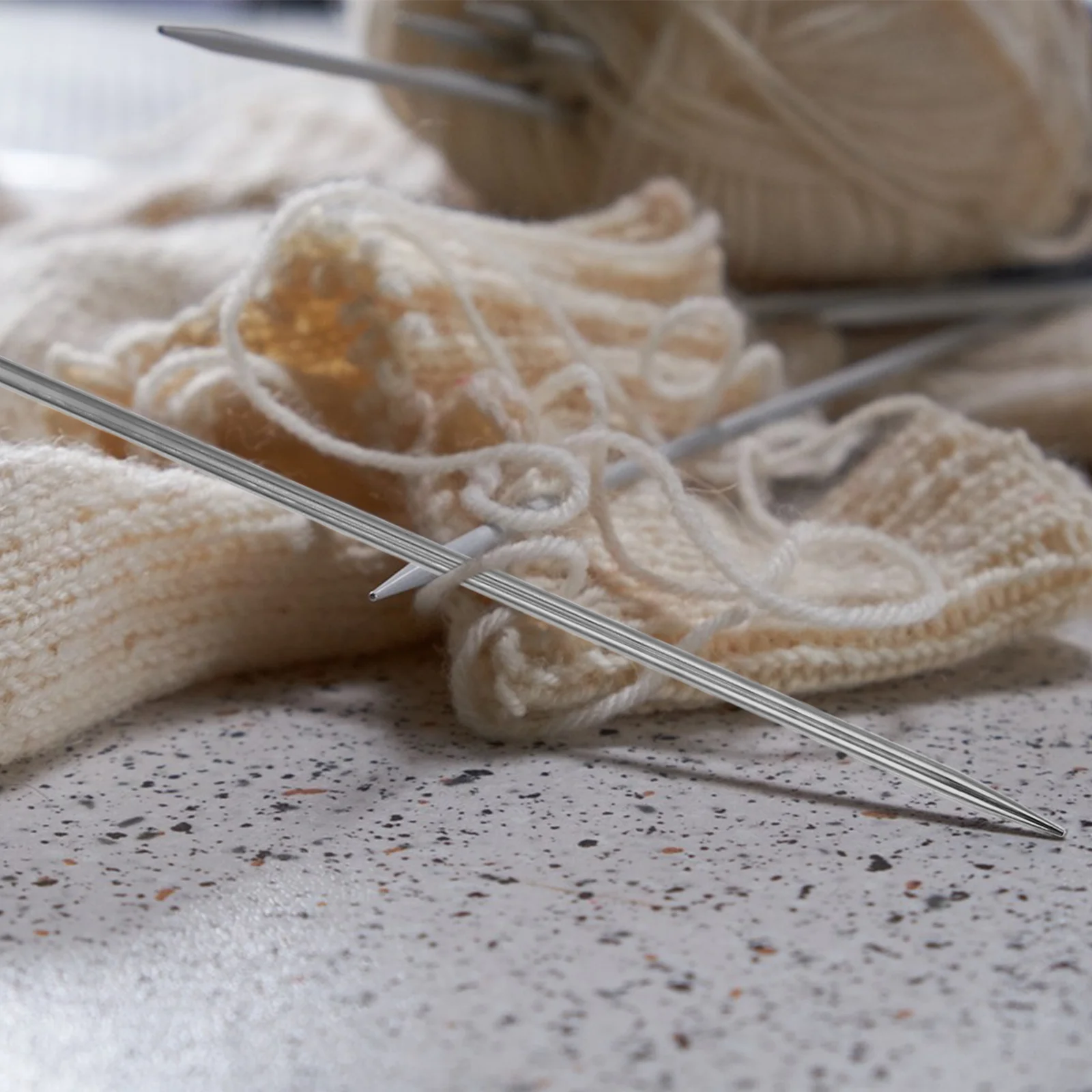 

11Pairs Stainless Steel Single Pointed Knitting Needles Set 36cm Sizes 2.0mm-8.0mm Lightweight Smooth Durable Straight Craft