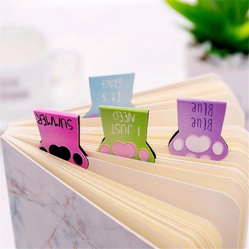 

Cute Student Prize Stationery Catoon Clip Office Supply Book Labels Paper Clip Cat Paw Books Marker Magnetic Bookmarks