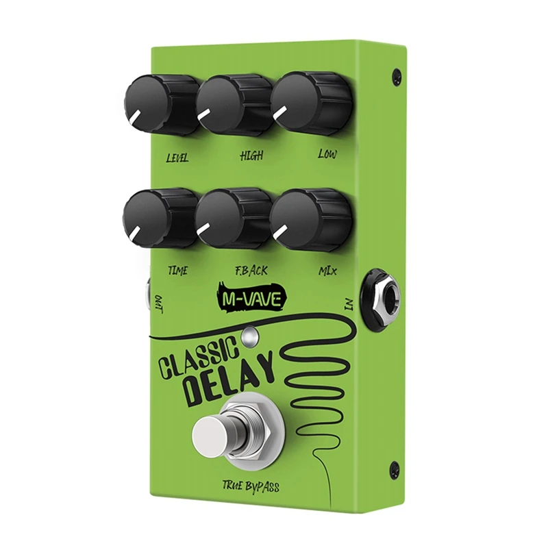 M-VAVE Classic Delay Guitar Effect Pedal, True Bypass 600Ms Delay Time Guitar Effects Pedal For Electric Guitar Bass