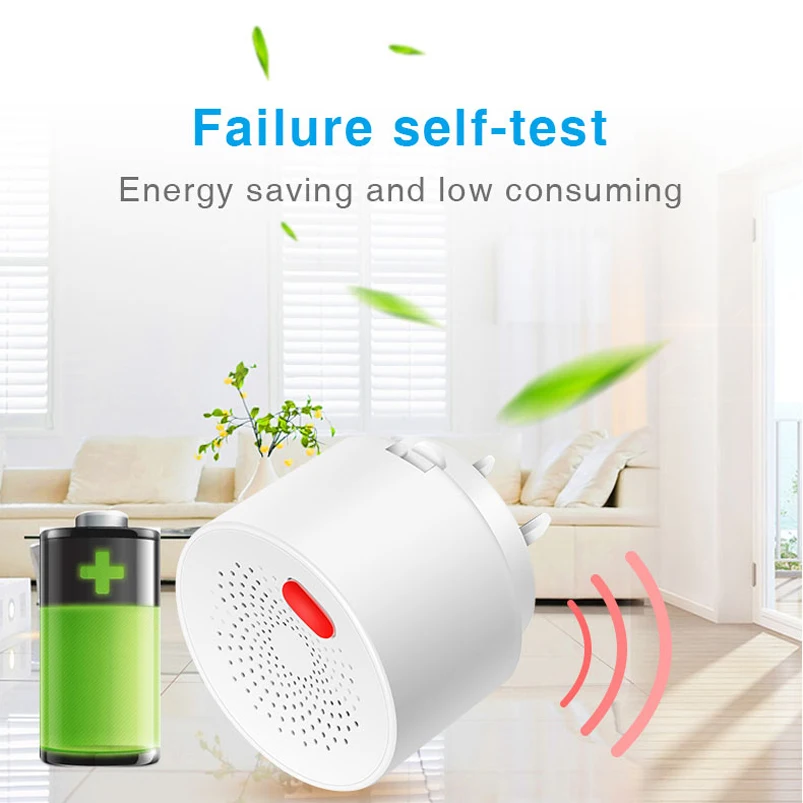 EU/US/UK Tuya Smart Home Wifi Natural Gas Sensor Combustible Coal Gas LPG Gas Leakage Alarm Detector Fire Security Smart Life