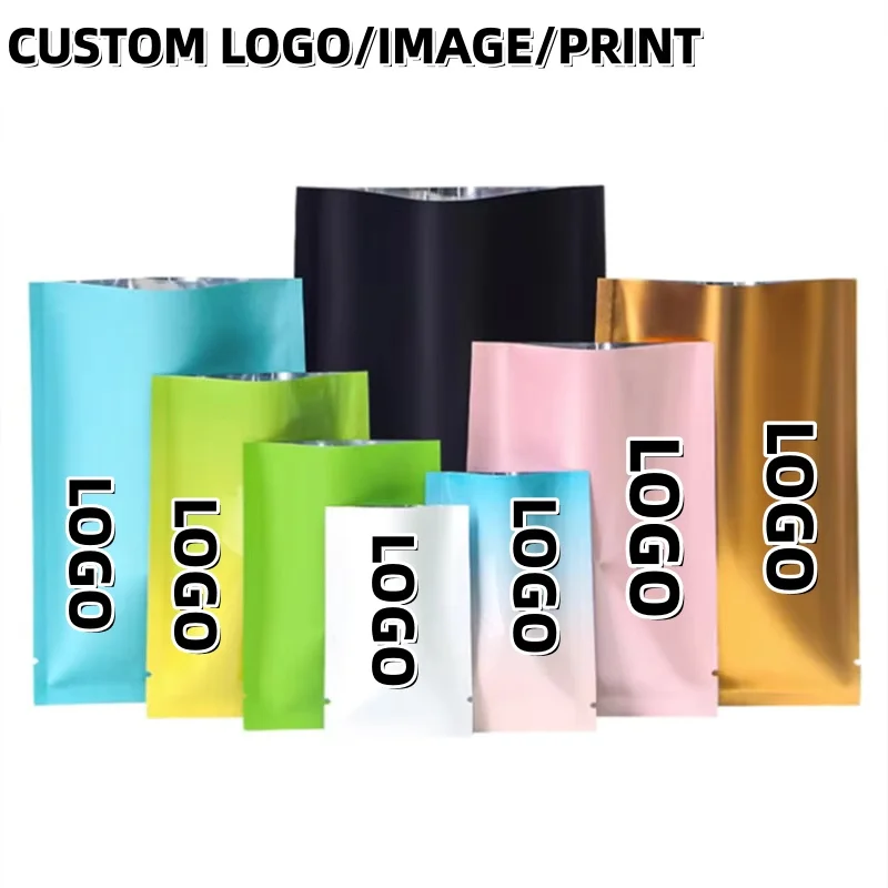 200 Bolsas de Aluminio con Parte Superior Abierta, Brillantes y Mate, Termosellables para Té, Especias, Panadería, Carne, Snacks, Chocolate, Jabón, Sal y Almacenamiento