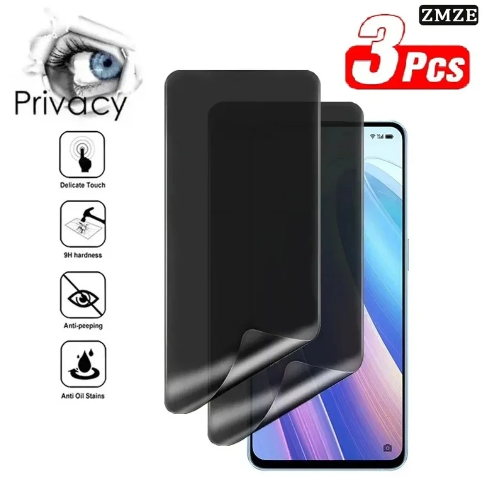 3 Peças de Película Hidrogel de Privacidade para Xiaomi Redmi Note 15 14 13 12 11 Pro Plus 11S 10S Protetor de Tela Anti-Impressão Digital e Anti-Espião