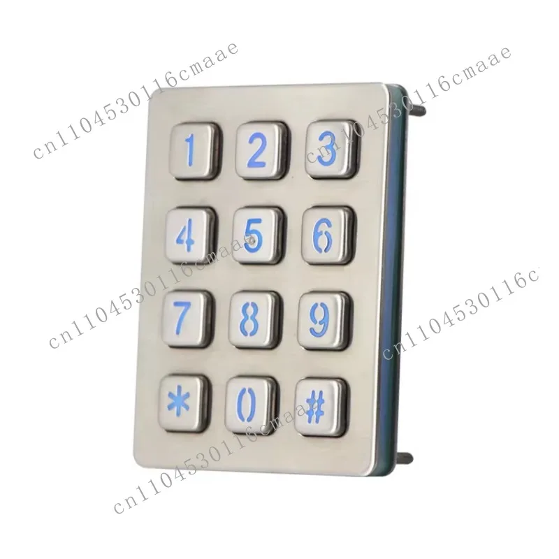 3 4 Matrix Array Switch Keypad Keyboard Module Night LED Backlight Waterproof Metal Keypad