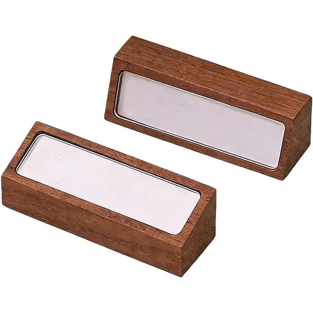 2026 New 68x18mm Mini Wood Sign Holder Display Stand Small Price Label Paper Name Card Tags Ticket Holder Stand() A