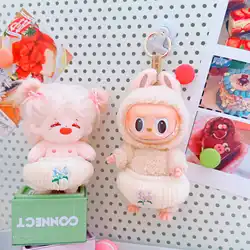 Kawaii Doll Clothes for Embroidery Flower and Bread, Cute Soft Idol Plush Doll Clothes, DIY Changing Clothes, Games Gifts, 10cm