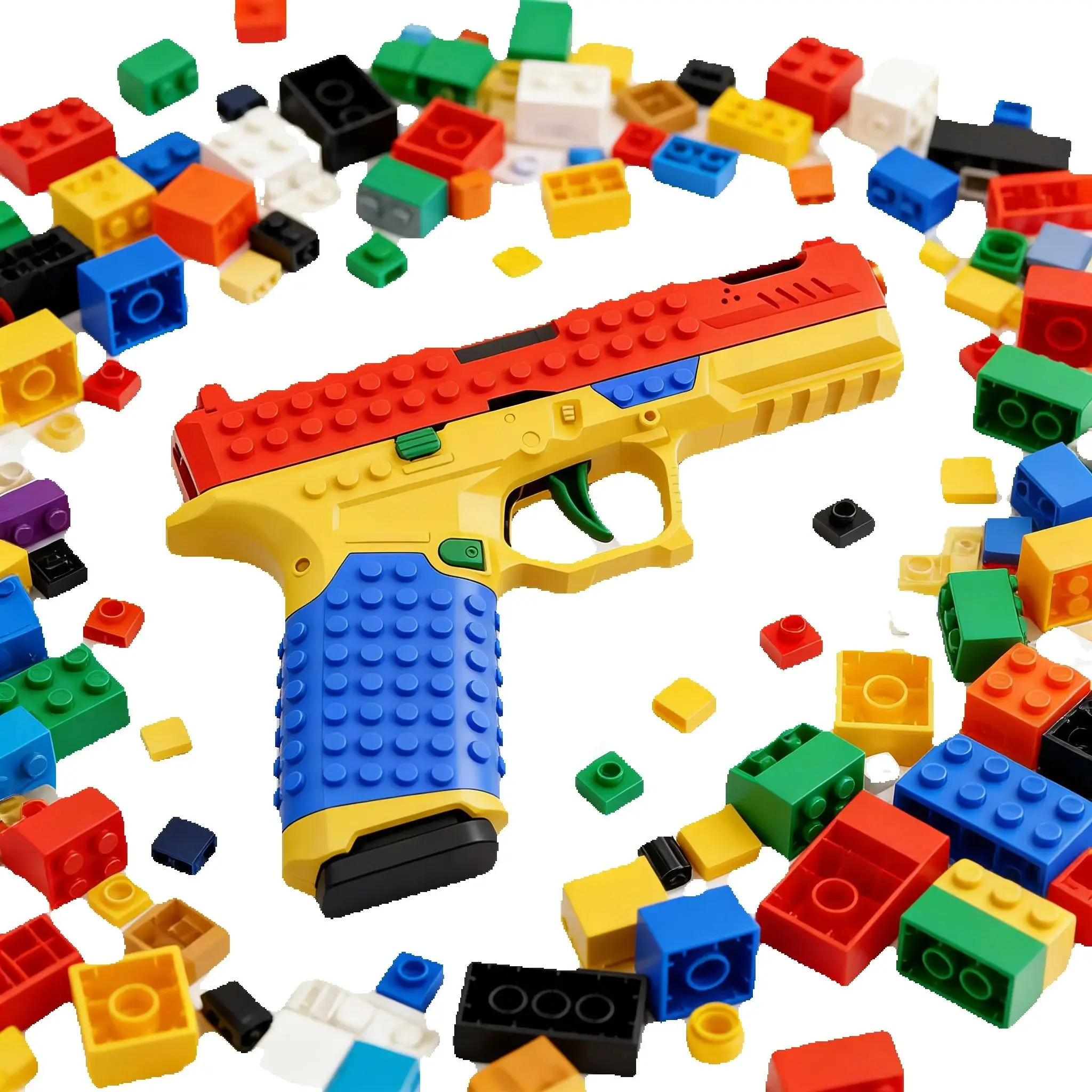 

Строительный блок, пистолет с непрерывной стрельбой, игрушечный пистолет, бросающий оболочку страйкбола, пустой подвесной уличный CS, оружие для мальчиков и взрослых