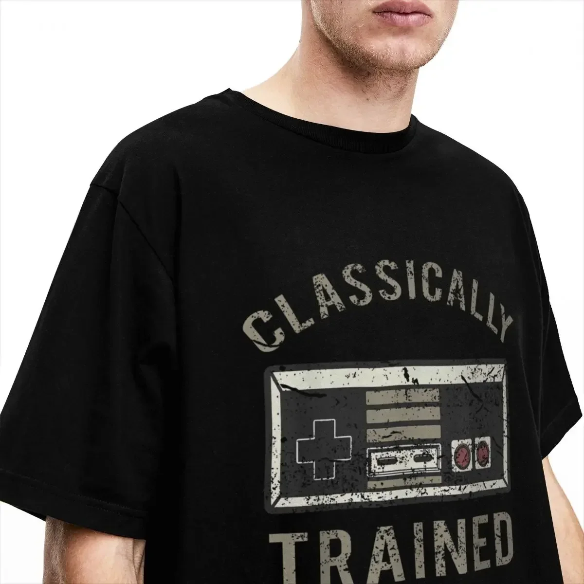 Video Game Retro Vintage Distressed T-Shirt Summer Vintage T-Shirts 100 Cotton Tshirt For Men's Short-Sleeved Design Clothes image 4