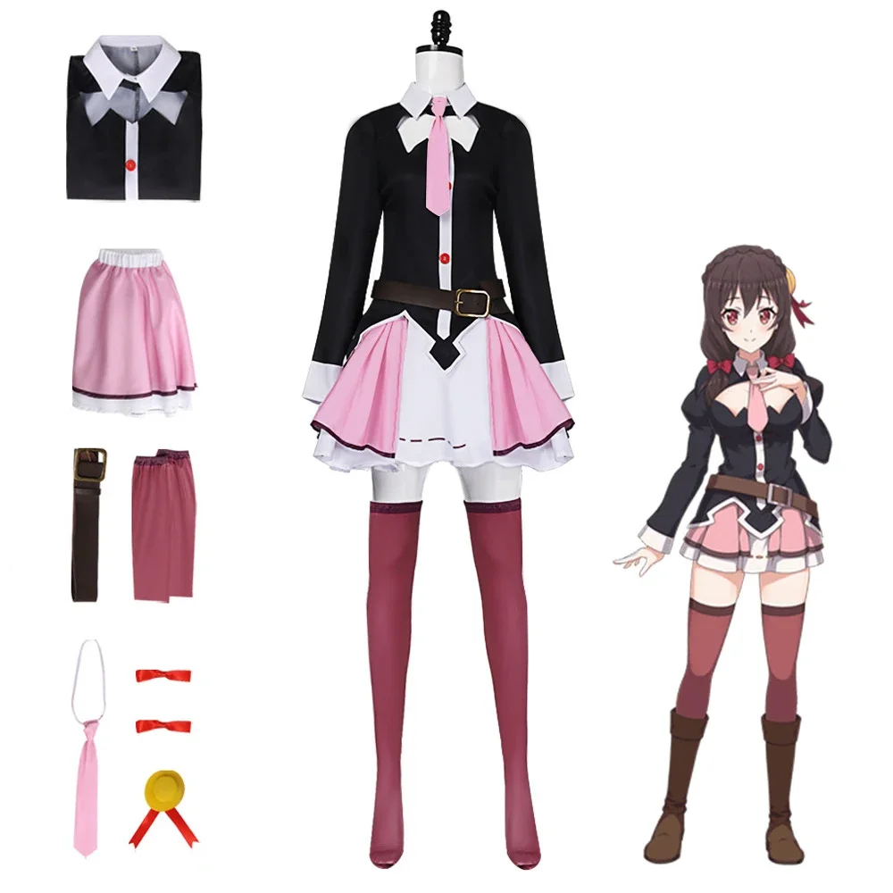 Yunyu Cosplay Kostüme Anime Konosuba Rollenspiel Uniform Halloween Karneval Party Outfit für Frauen auf Lager