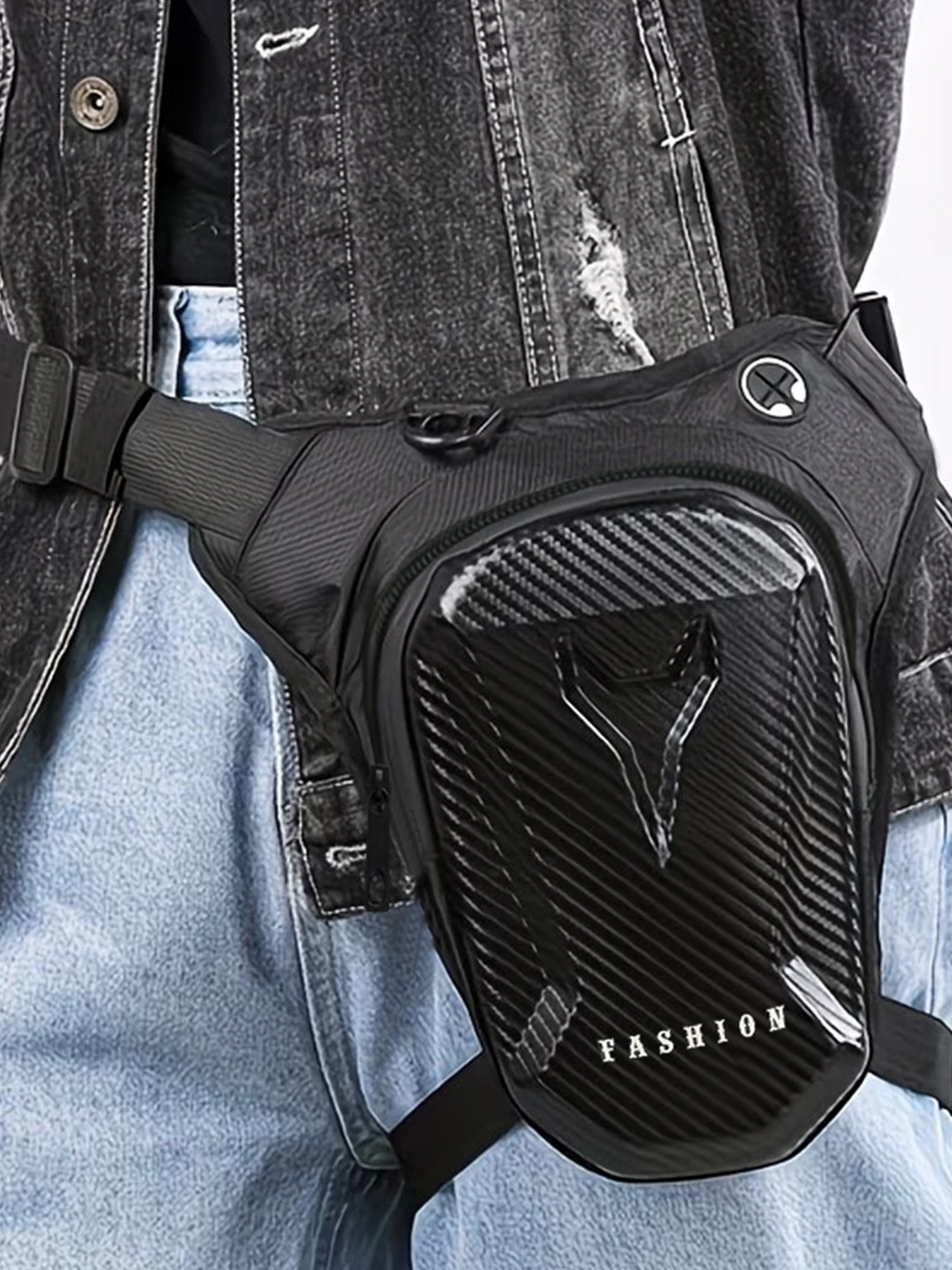 Motorrad-Beintasche Wasserdichte Hartschalen-Hüfttasche, Outdoor-Sport-Oberschenkeltasche für Herren, Verstellbarer Riemen zum Fahren & Wandern