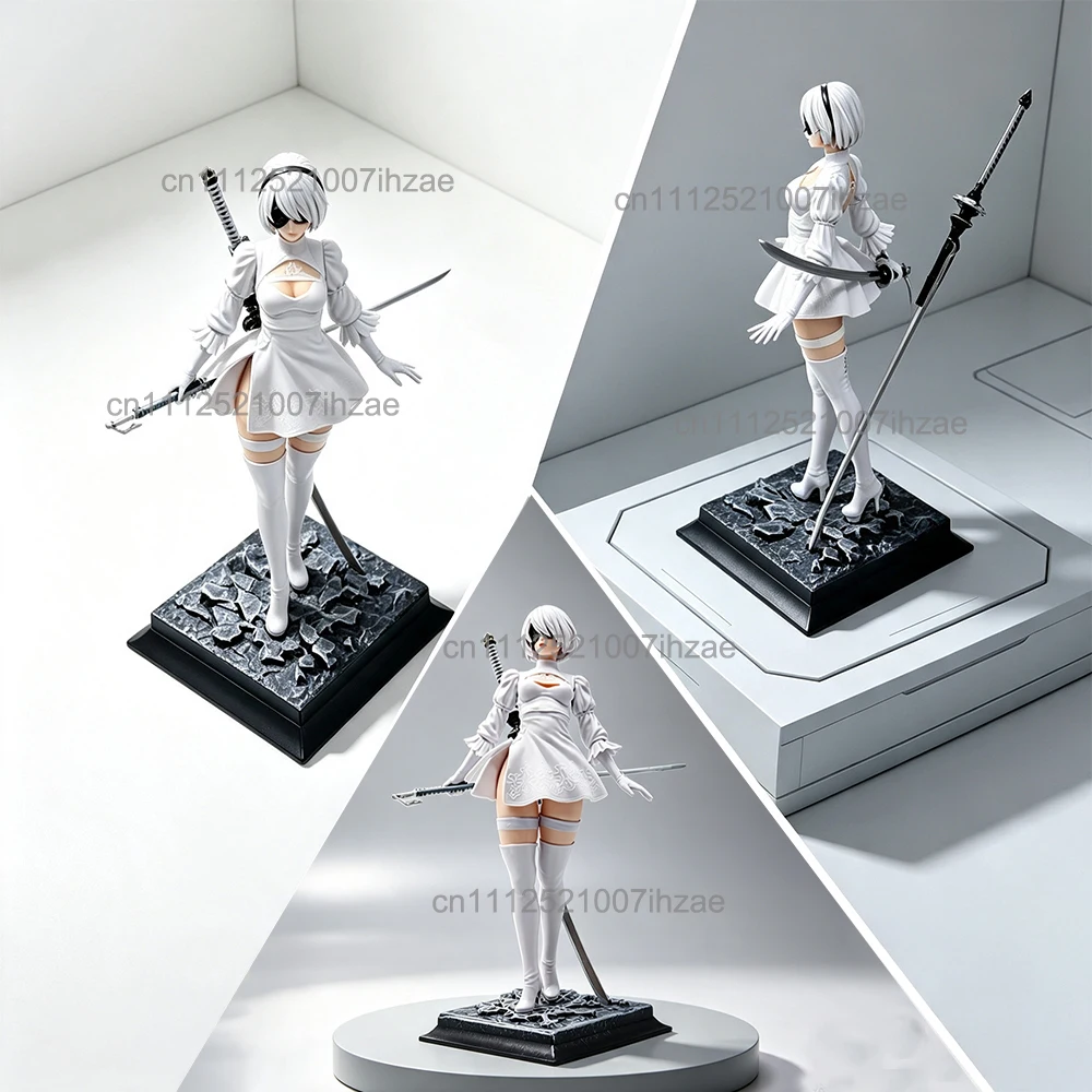 NieR Automata 2B Kampffigur Anime-Zubehörmodell Anime-Mädchen-Statue PVC-Puppenmodell Sammlerstücke Schreibtischdekoration Geschenk für Fans – Detail 3