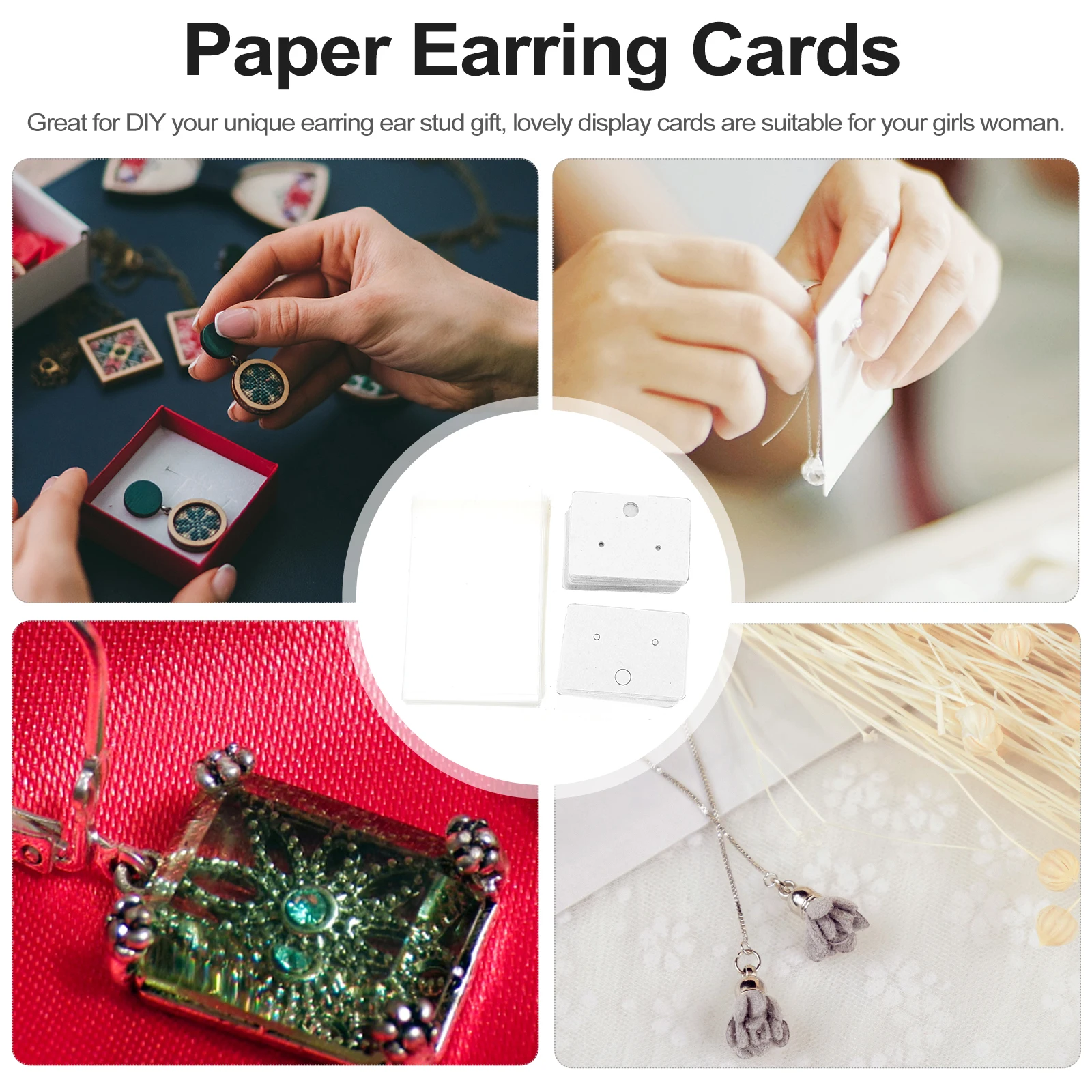 

100 Pcs Earring Card Display Stands for Selling Holders Cards Cardboard Earrings
