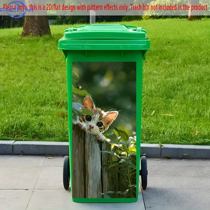 2D Flat Printing] 1pc 2D Pattern Printed Kitchen Trash Can Sticker XCm 